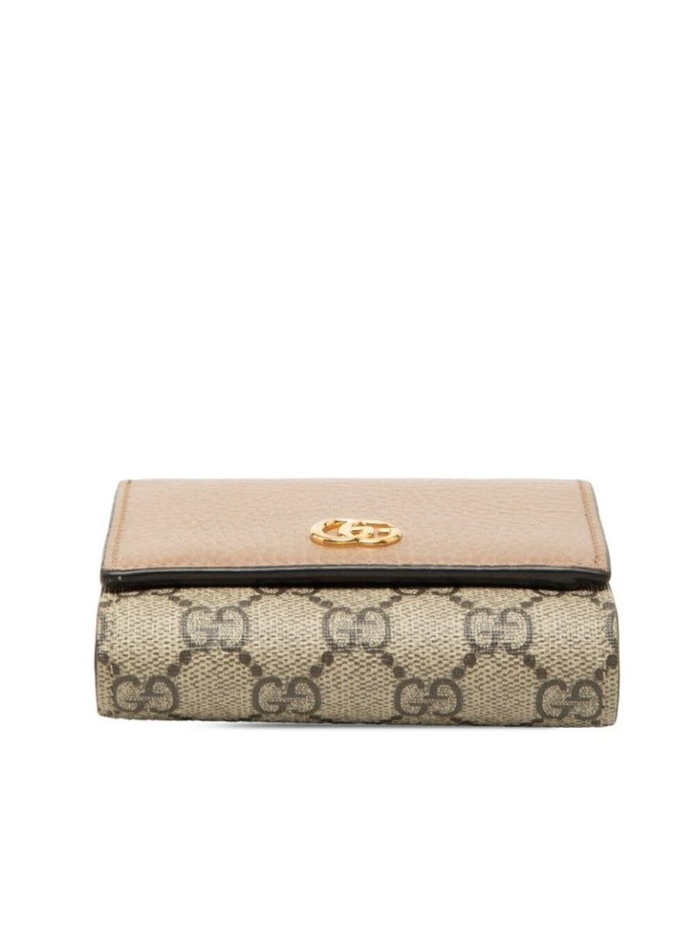 Gucci GG Supreme Marmont Bifold Wallet Beige Brown Leather - Picture 3 of 6